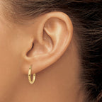 Polished Tube Hoop Earrings in 10K Yellow Gold