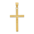 14K Gold Diamond-Cut Latin Cross Pendant with Polished Finish
