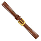 Havana Sport Leather Watch Band in Brown with Gold-Tone Buckle, 16mm