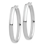 14k White Gold High Polished 5mm Oval Hoop Earrings