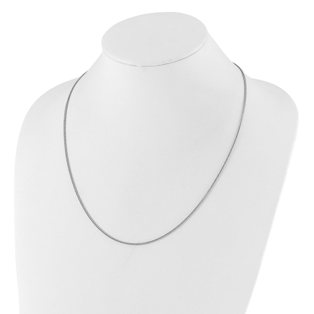 Sterling Silver RH-plt Adjustable 1.45mm D/C Square Spiga Chain