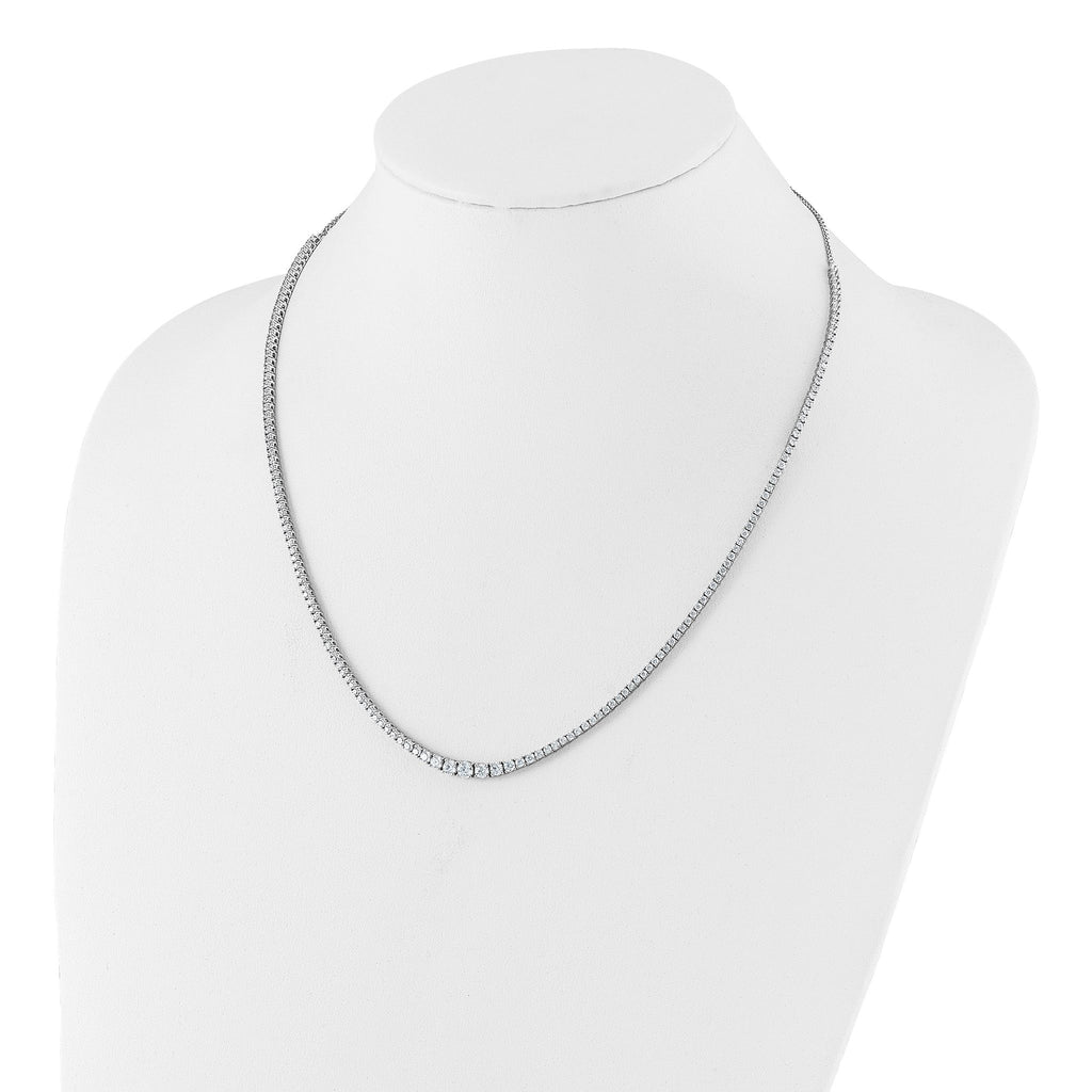 14k White Gold 5 carat Lab Grown Diamond VS/SI+ G+ Adjustable to 24 inch Tennis Bolo Necklace
