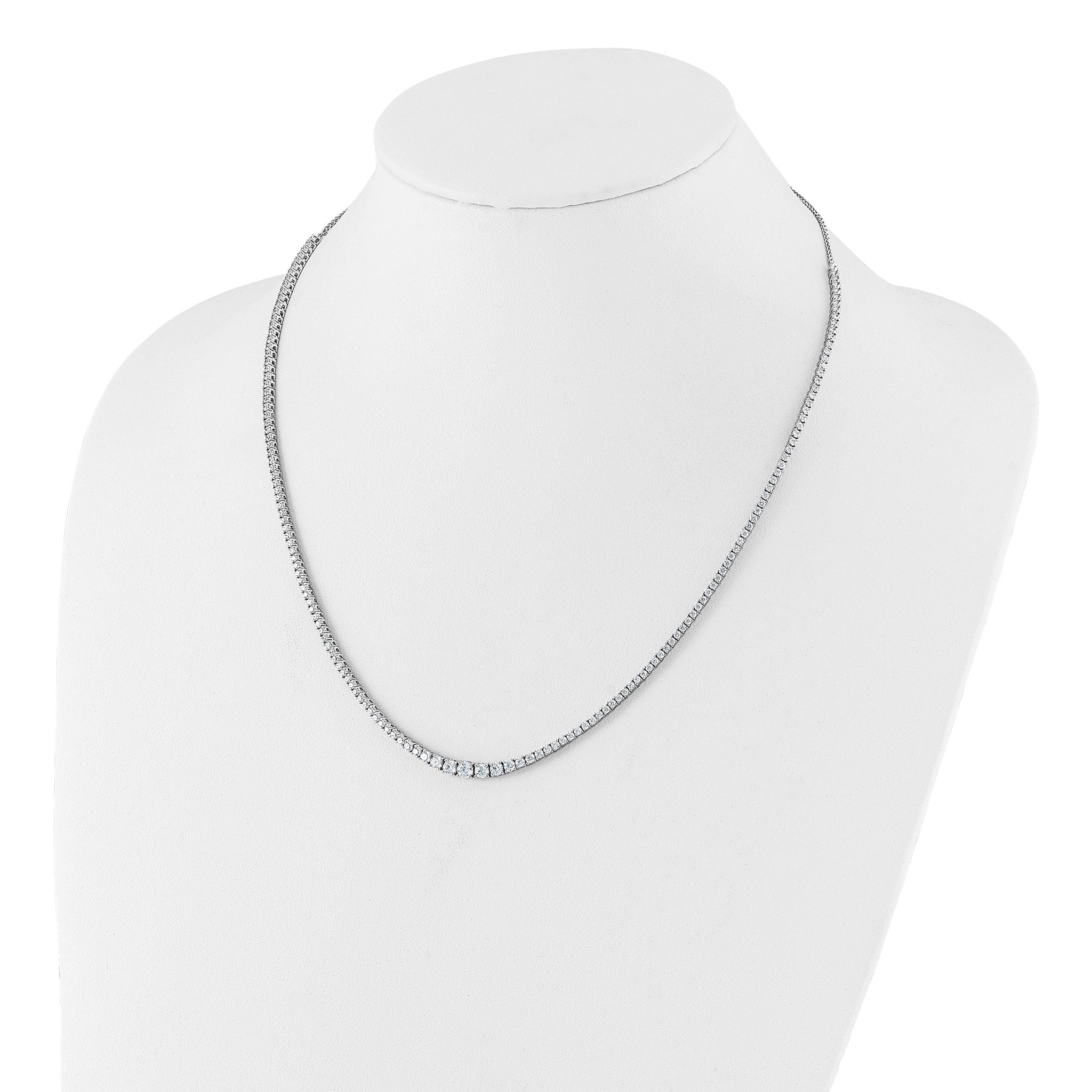 14k White Gold 5 carat Lab Grown Diamond VS/SI+ G+ Adjustable to 24 inch Tennis Bolo Necklace
