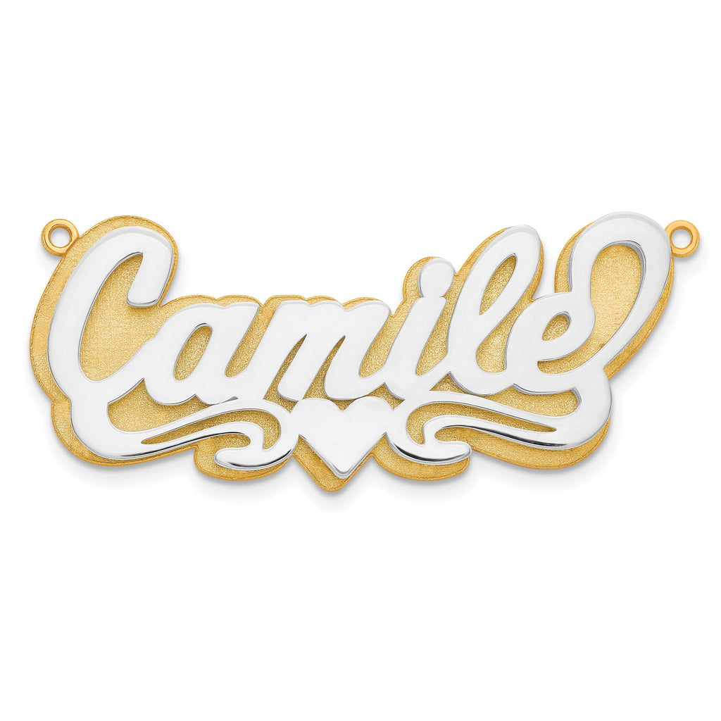 14K 3D Two-tone Polished Name Plate