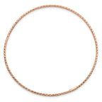 14K Rose Gold Diamond-Cut Bangle Bracelet for Women Elegant Slip-On Design