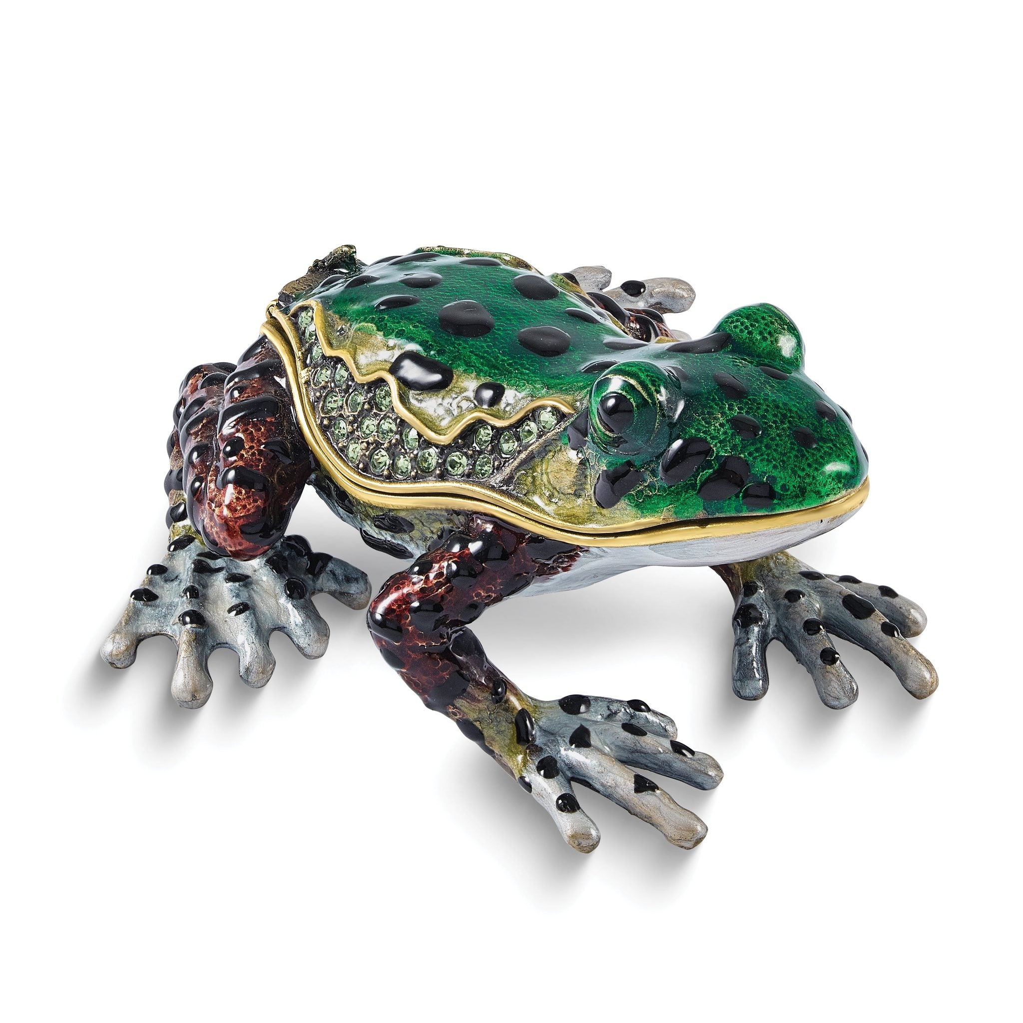 Luxury Giftware by Jere Bejeweled FERGUSON Frog Trinket Box with Matching 18 inch Necklace Main image