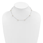 Sterling Silver Rhodium-plated 5-6mm White Near-Round Freshwater Cultured Pearl 8-Station 16 inch Necklace