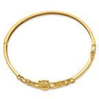 14k 4mm Diamond-cut Claddagh Hinged Bangle Bracelet