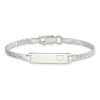 Sterling Silver Baby ID with Heart Bracelet
