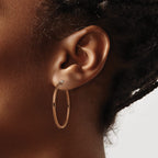 Stainless Steel Brown Polished Hoop Earrings for Women