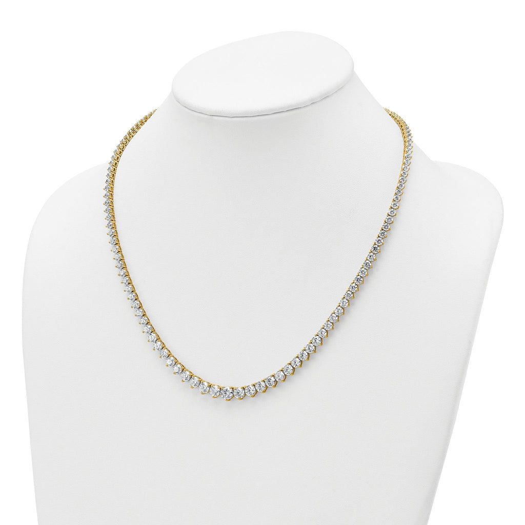14k 27 3/4 carat Lab Grown Diamond VS+ F+ Complete Round 16 inch Graduated Tennis Necklace