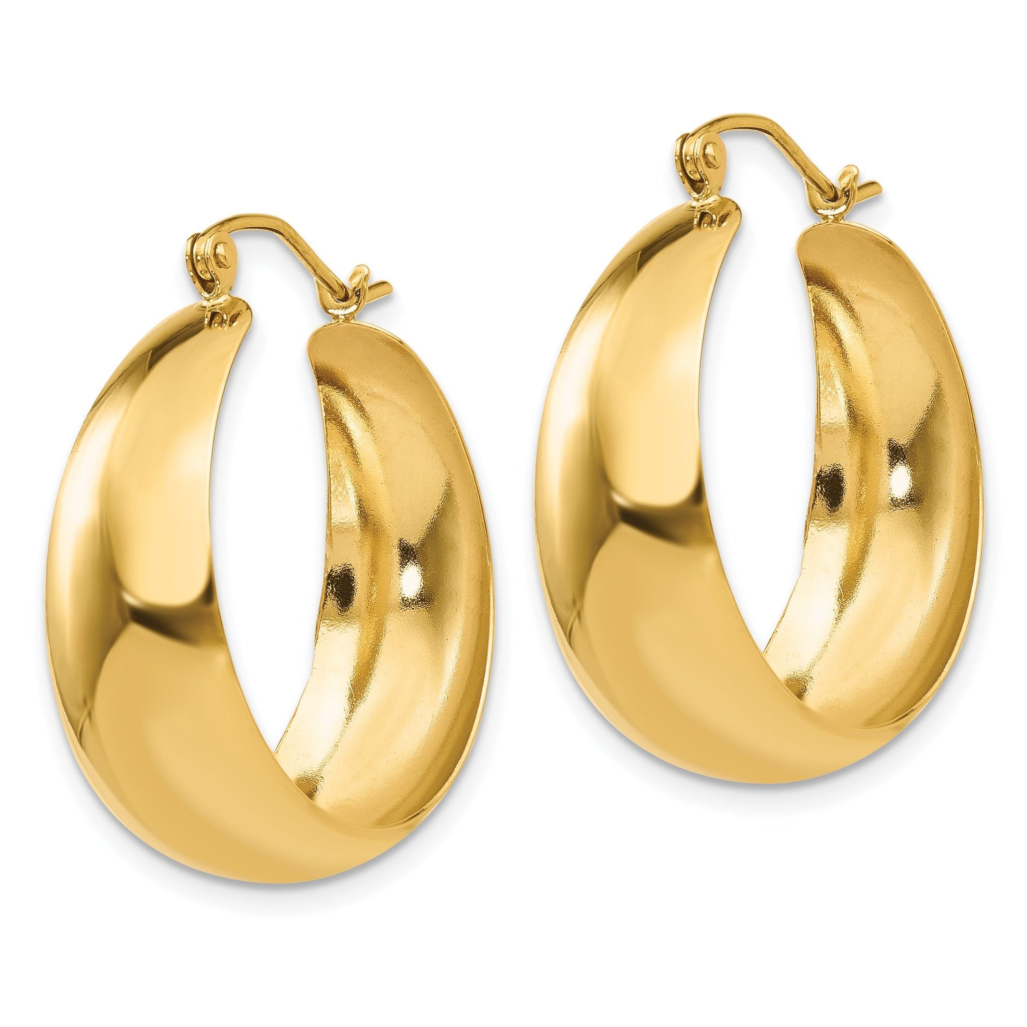 14k Polished 10.5mm Tapered Hoop Earrings Secondary image