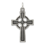 Sterling Silver 925 Celtic Cross Pendant Antique Polished Design