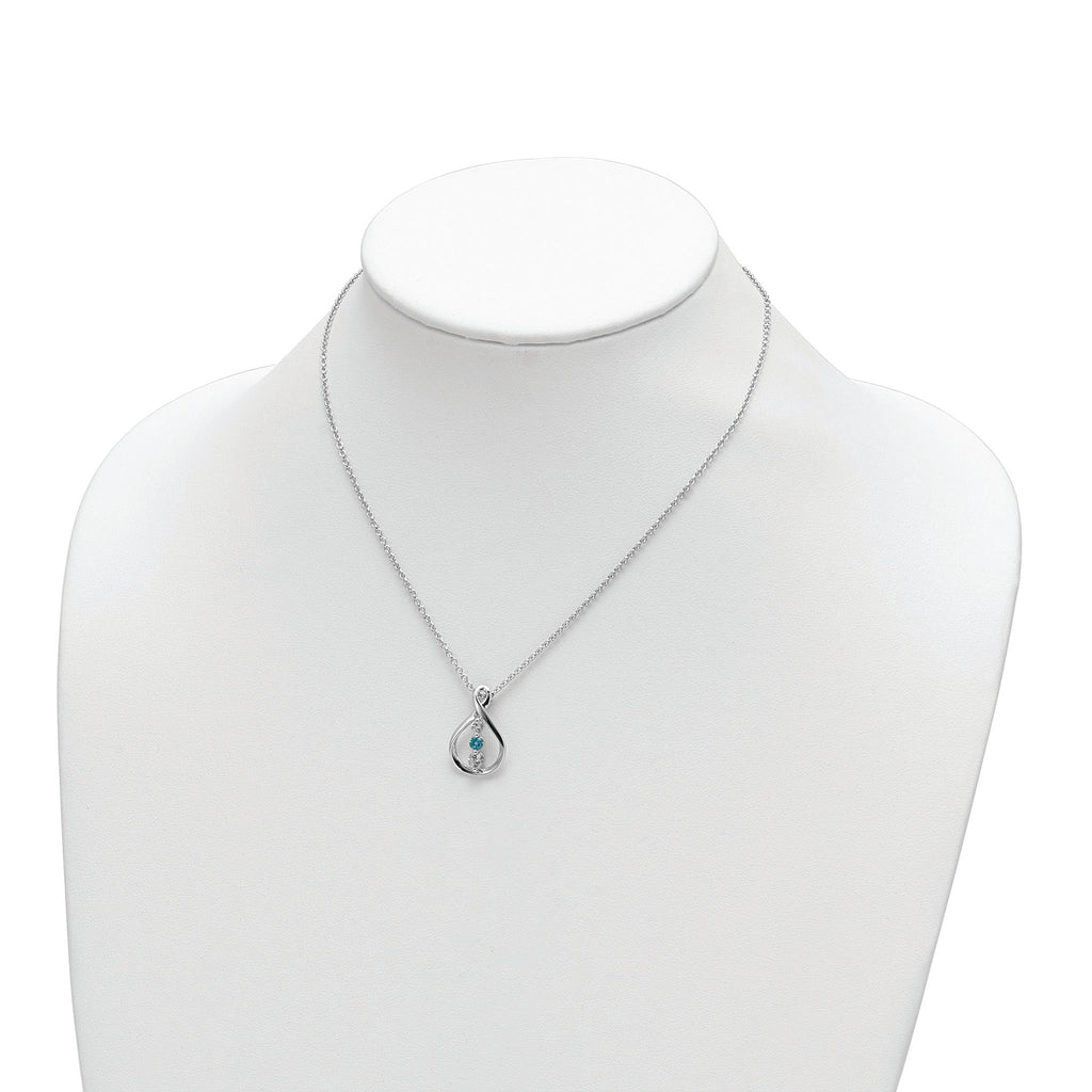 Sophia Jewelers 10K White Gold Rhodium Necklace with Pink and White Topaz