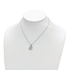 Sophia Jewelers 10K White Gold Rhodium Necklace with Pink and White Topaz
