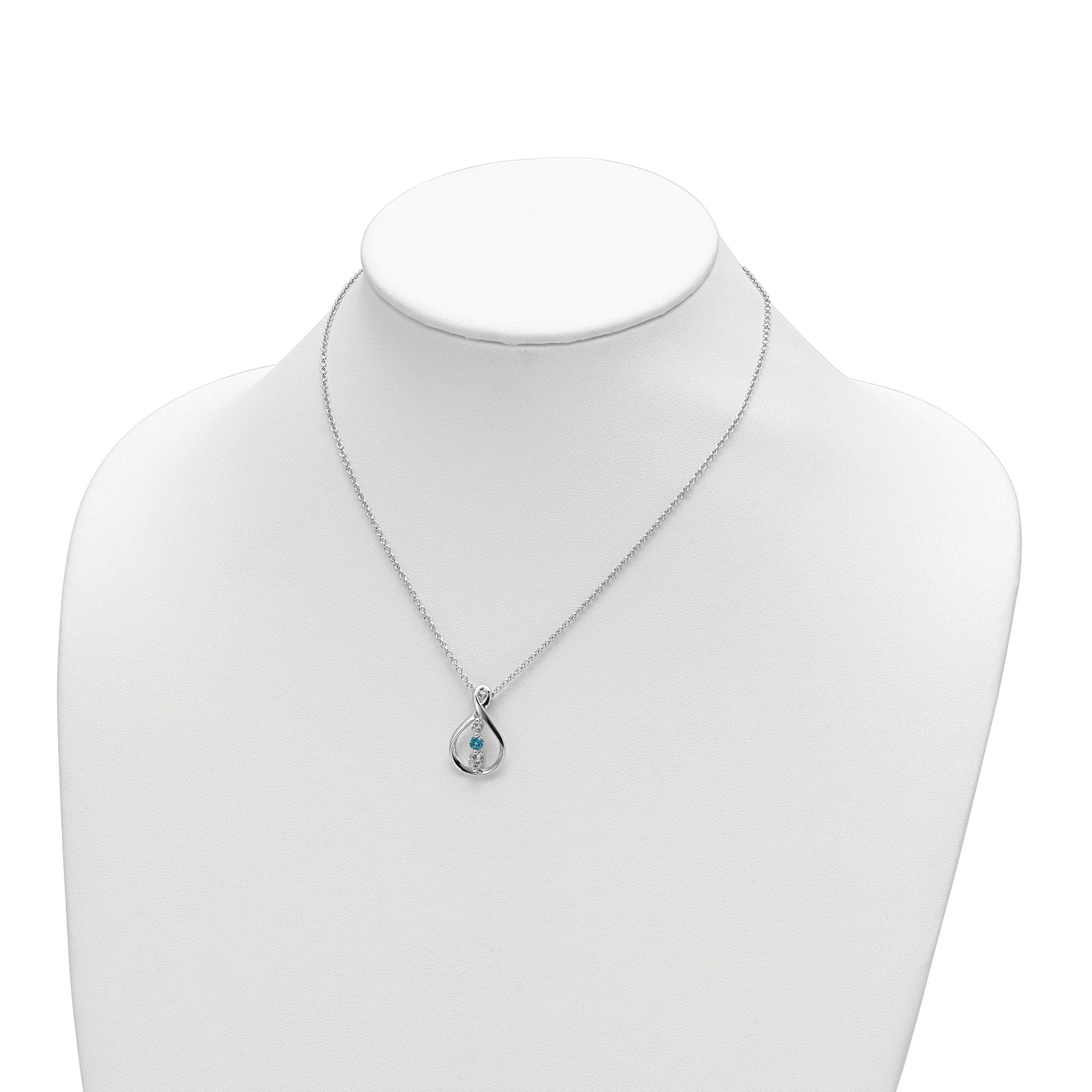 Sophia Jewelers 10K White Gold Rhodium Necklace with Pink and White Topaz