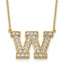 14k 3/4 carat Lab Grown Diamond VS+ F+ Complete Letter W 18 inch Initial Necklace