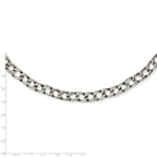Sophia Jewelers Men's Polished Stainless Steel Curb Chain Necklace 24 Elegant Gift-Ready