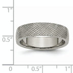 Polished & Textured Wedding Band in Titanium, 6mm