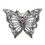 Sterling Silver 925 Red CZ Butterfly Pin with Rhodium Finish