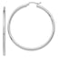 14K White Gold Lightweight Hoop Earrings with Polished Rhodium Finish
