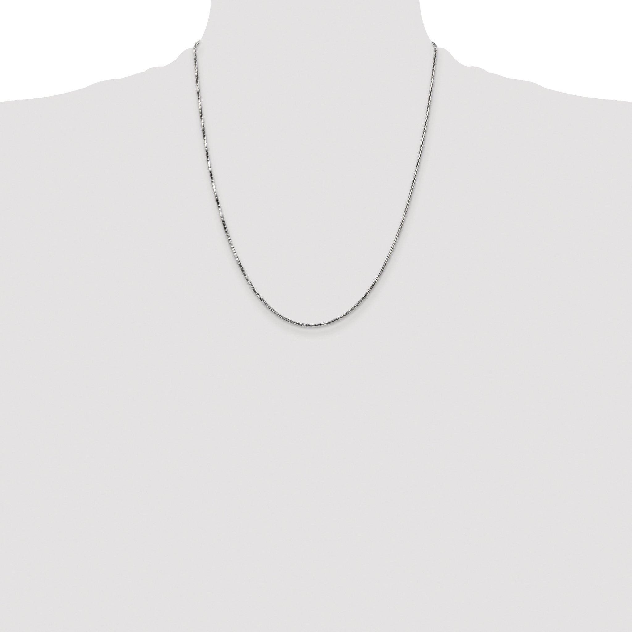 Polished Snake Chain Necklace in Sterling Silver, 1.2mm