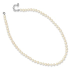 Sterling Silver Madi K Rhodium-plated 5-6mm White Semi-Round Freshwater Cultured Pearl 14 inch with 2 inch Extension Children's Necklace