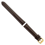 Oil-Tanned Watch Band in Dark Brown Leather, 20mm