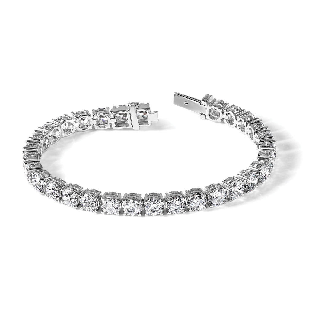 14k White Gold  22 1/2 carat Lab Grown Diamond VS+ F+ Complete Tennis Bracelet