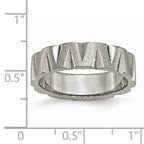 Notched Wedding Band in Titanium, 6mm