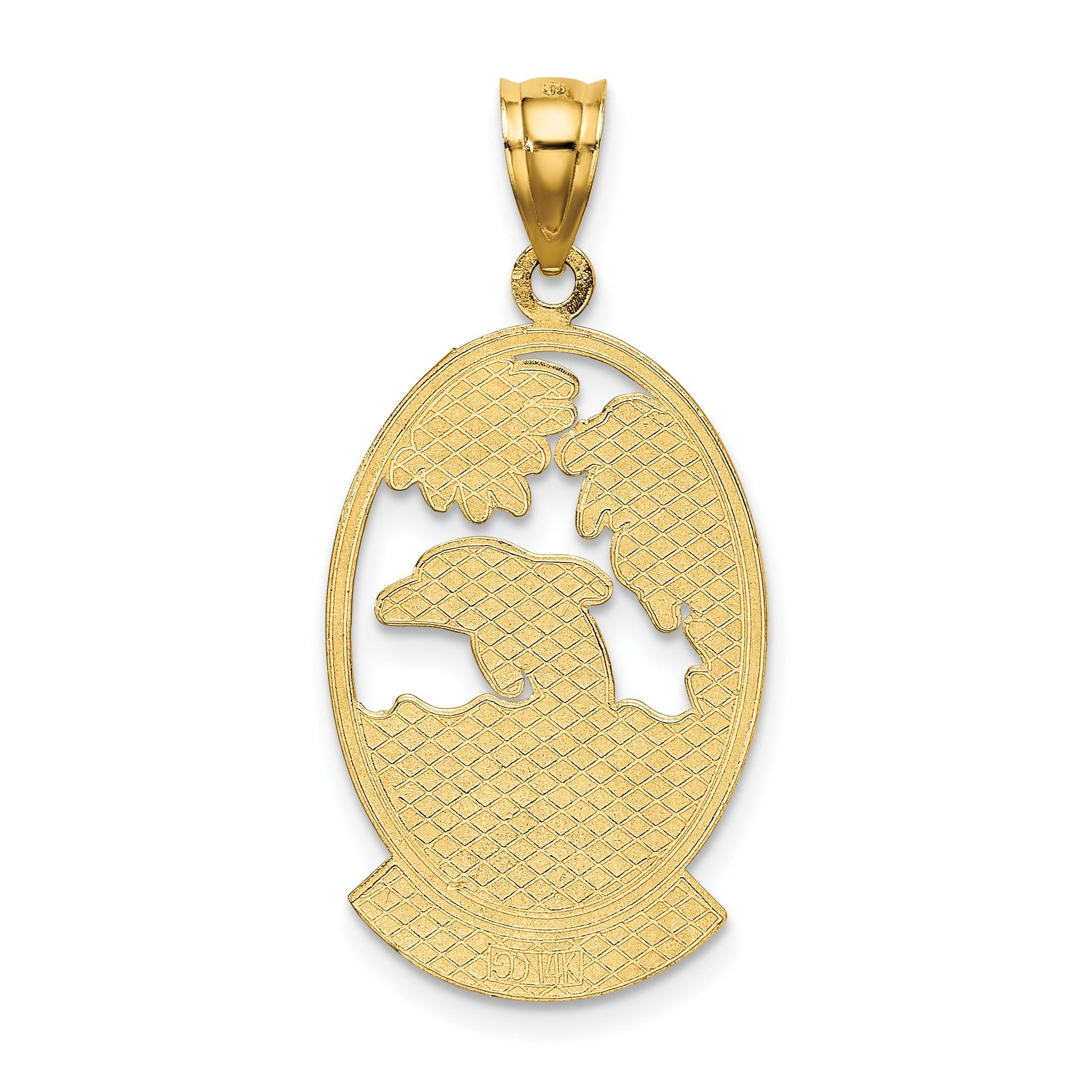 14K SEA ISLE w/ Dolphin Sunset Scene Charm