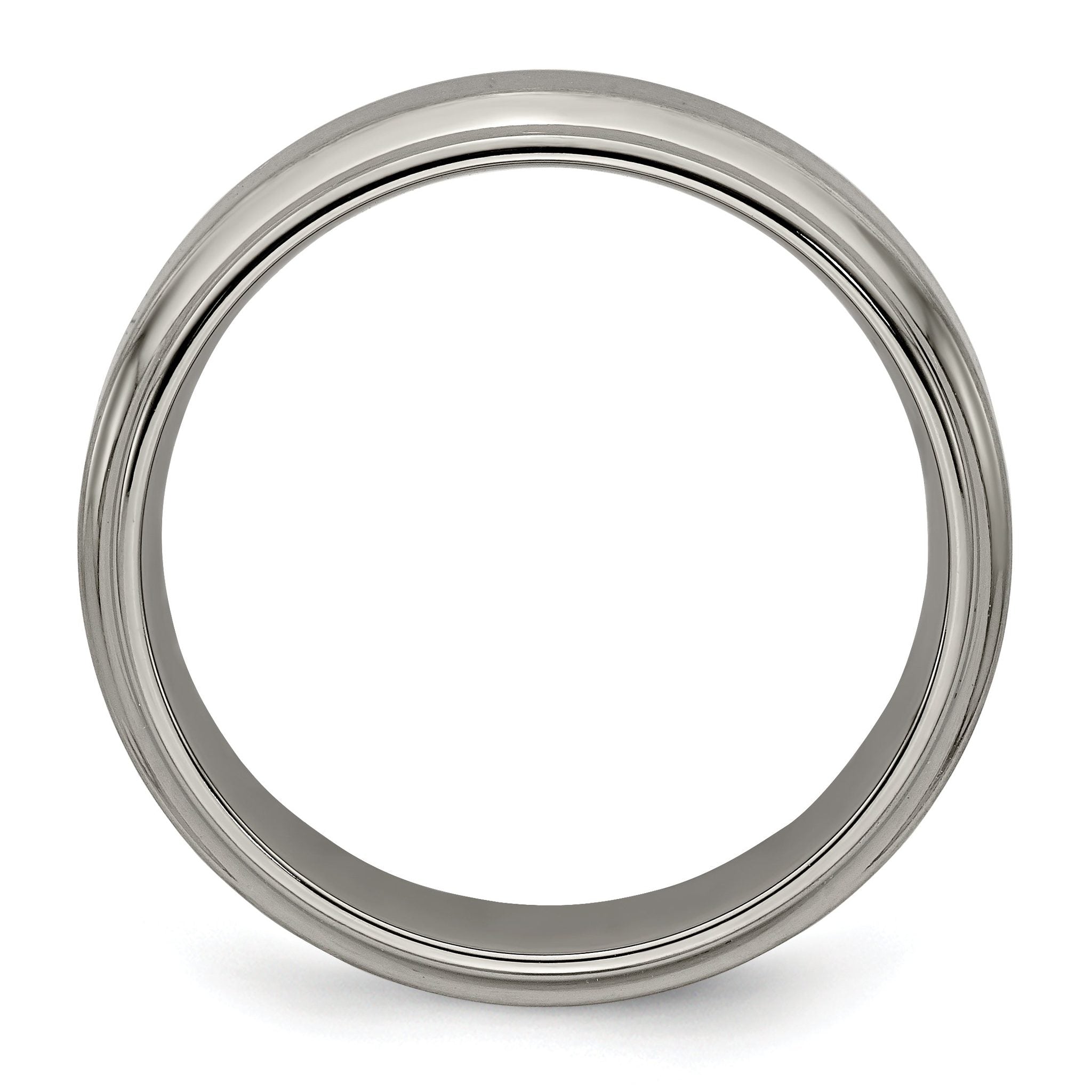 Edward Mirell Titanium Brushed & Polished Beveled 6mm Band Secondary image