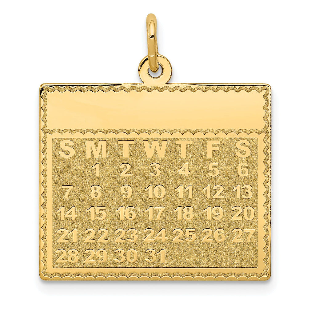 14K Monday the First Day Calendar Pendant