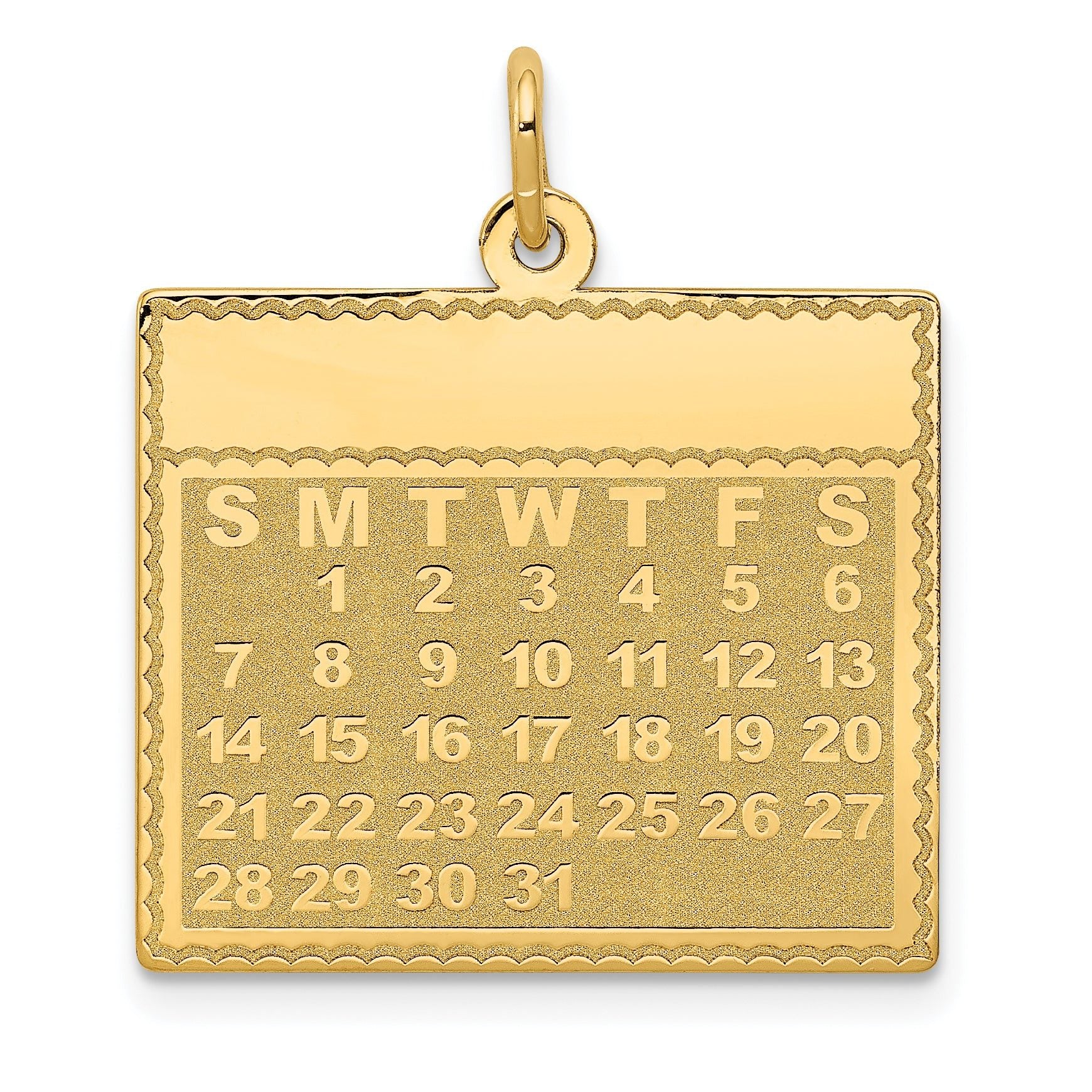 14K Monday the First Day Calendar Pendant