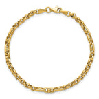 14k Polished and Diamond-cut 3.9mm Fancy Link 7.5 inch Bracelet