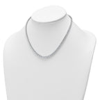 14k White Gold 15 carat Certified Lab Grown Diamond VS+ F+ Complete Round 16 inch Graduated Tennis Necklace