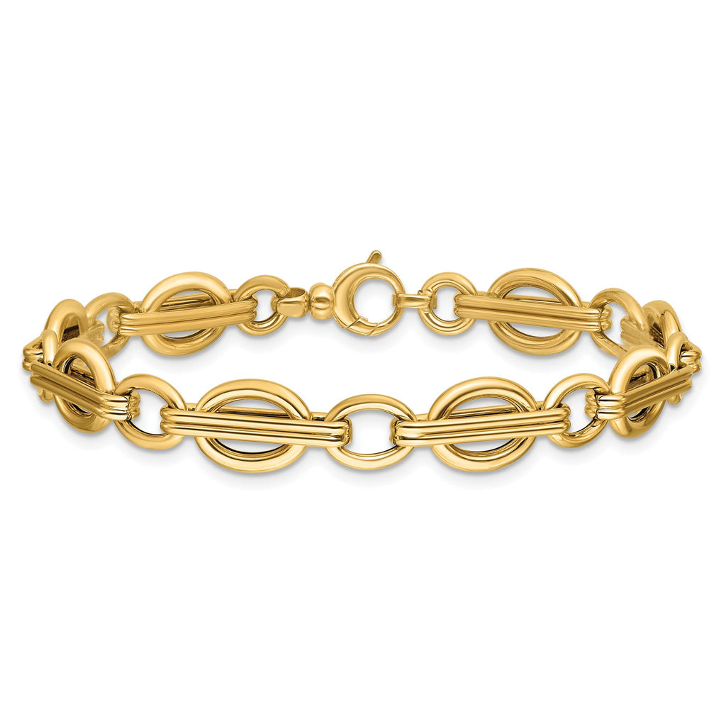 14K Polished Fancy Link Bracelet
