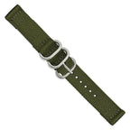 Olive Ballistic Nylon Watch Band in Stainless Steel, 24mm