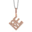 Sophia Jewelers Rose Gold-Plated Sterling Silver Love Necklace with CZ Stones