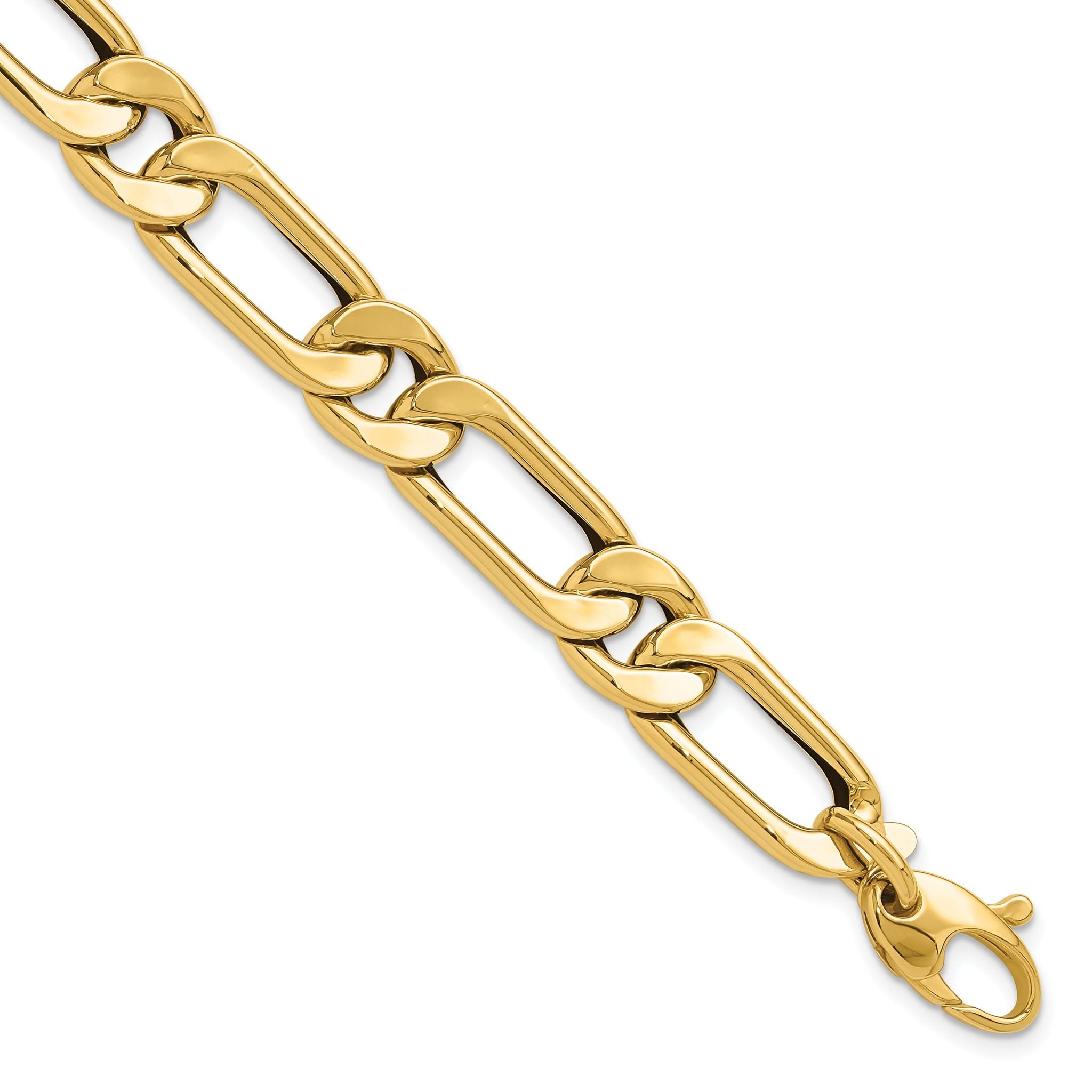 14K Polished  Hollow Fancy Link Men's Bracelet Main image