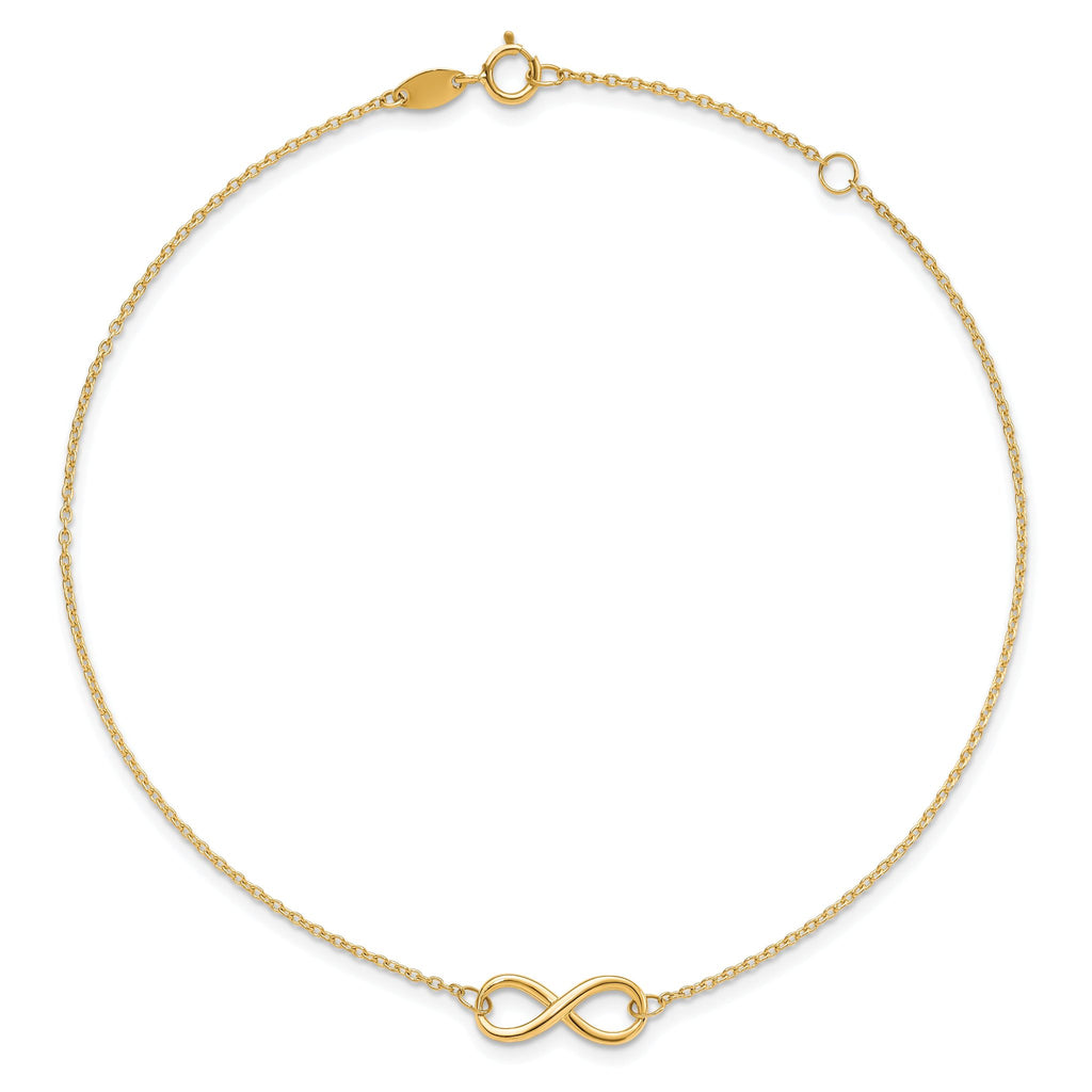 10K Polished Infinity with 1in ext. Bracelet