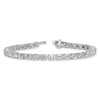 14k White Gold 9 7/8 carat Lab Grown Diamond VS/SI+ G+ Complete Oval Tennis Bracelet