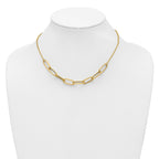 14K Polished Fancy Link with 1in ext. Necklace