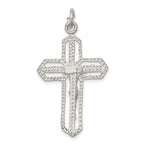 925 Sterling Silver Polished Crucifix Pendant with Anti-Tarnish Finish