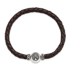 Sterling Silver Reflections 6mm Brown Gen. Leather 8in Bracelet/Bead not included, sold seperately