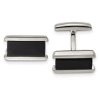 Black IP-Plated Rectangle Cufflinks in Stainless Steel
