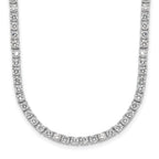 Cheryl 925 Sterling Silver CZ Necklace with Rhodium Plating, Elegant Design