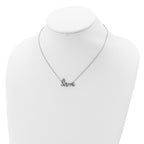 Prizma Sterling Silver Rhodium-plated 16 inch Colorful CZ LOVE Necklace with 2 inch Extender
