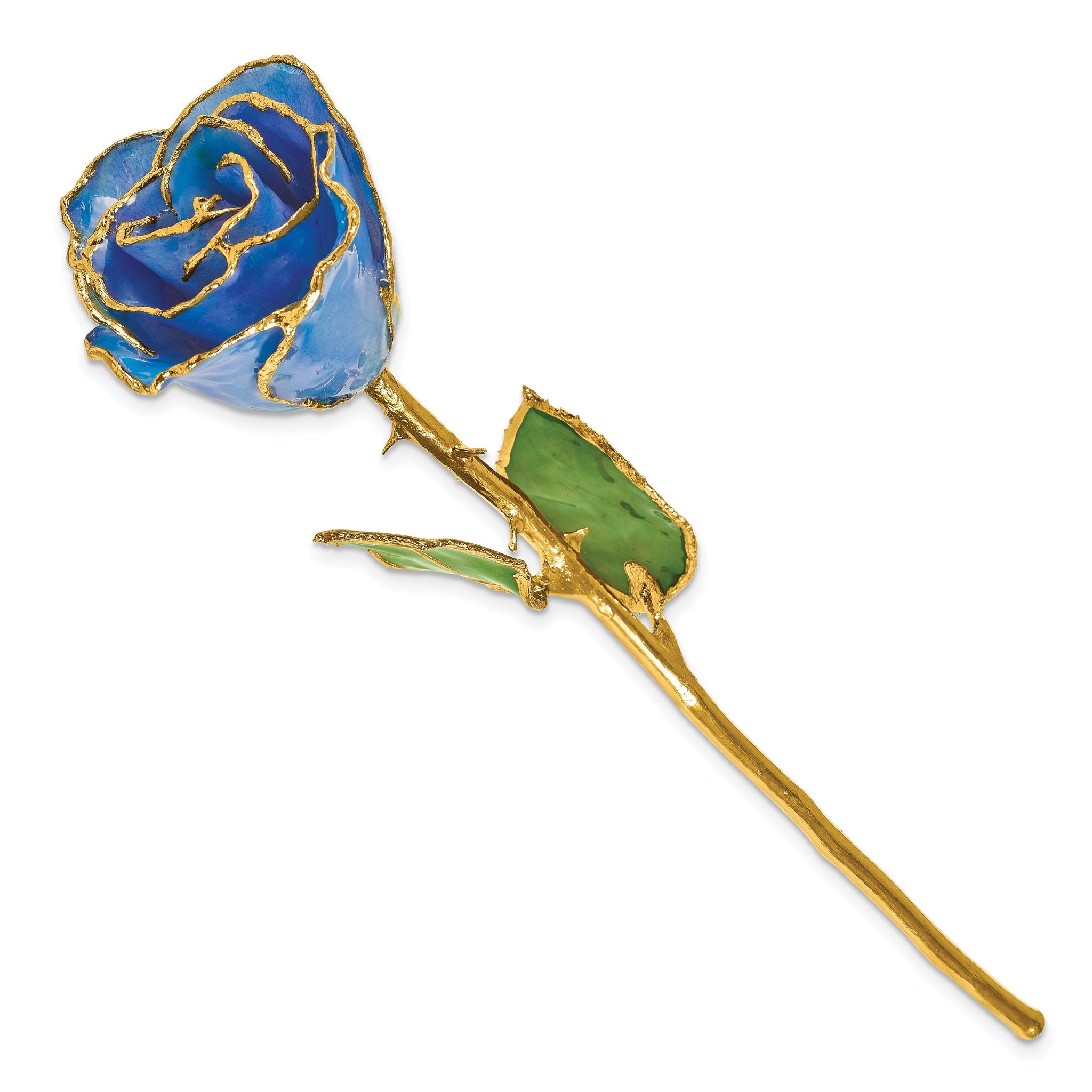 Lacquer Dipped Gold Trim December Birthstone Tanzanite Rose Secondary image