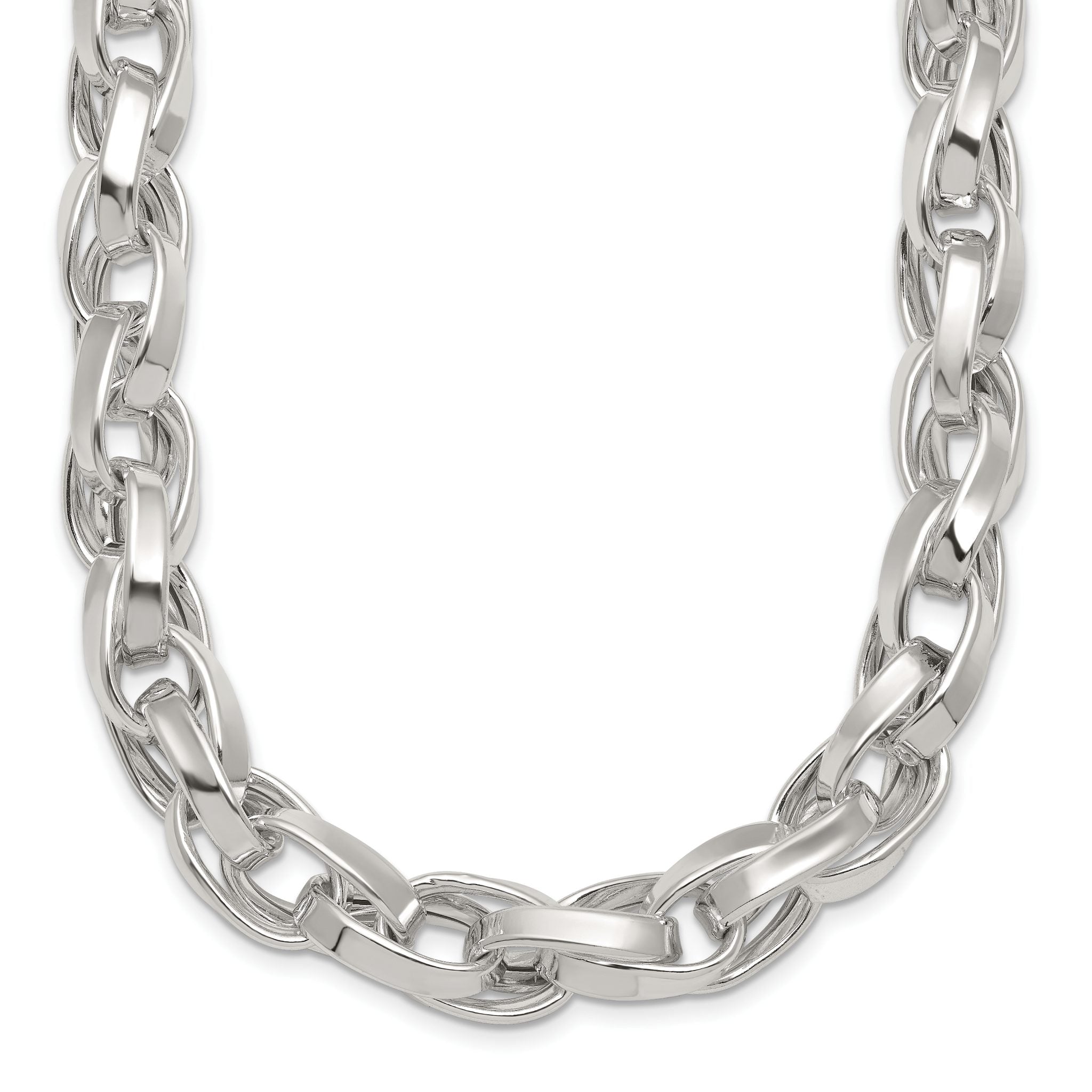 Sterling Silver Polished Double Twisted Link 18 inch Necklace Main image